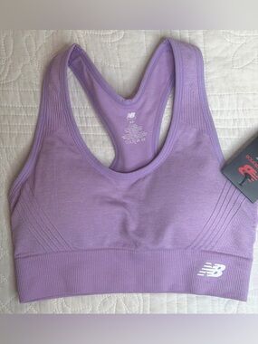 NWT New Balance Impact Sports Bra Lilac Purple Racerback Padded Women’s Small